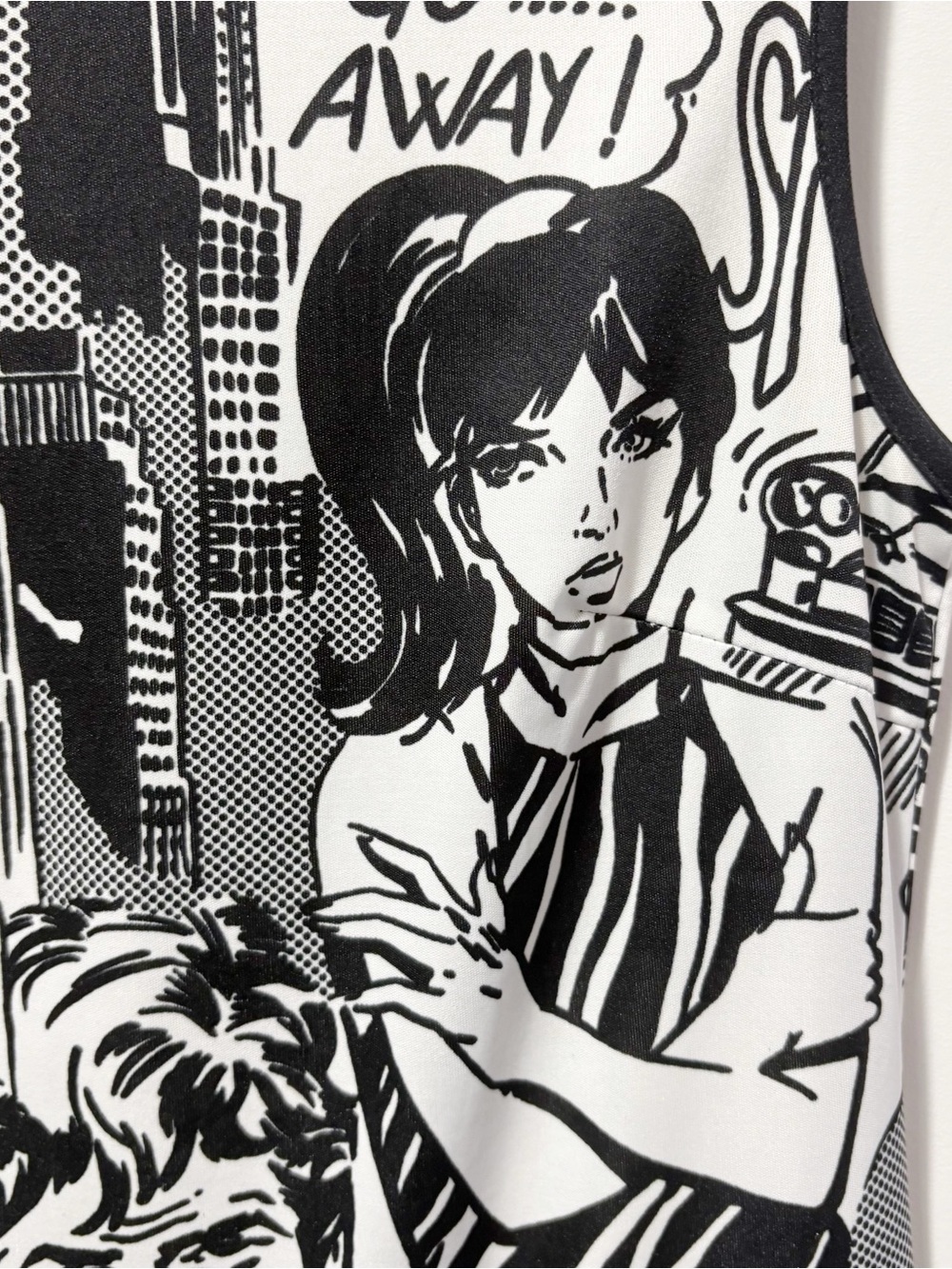 Just In Time Rare 90s Y2K Roy Lichtenstein Comic Style Skater Dress Size Medium - Picture 7 of 16